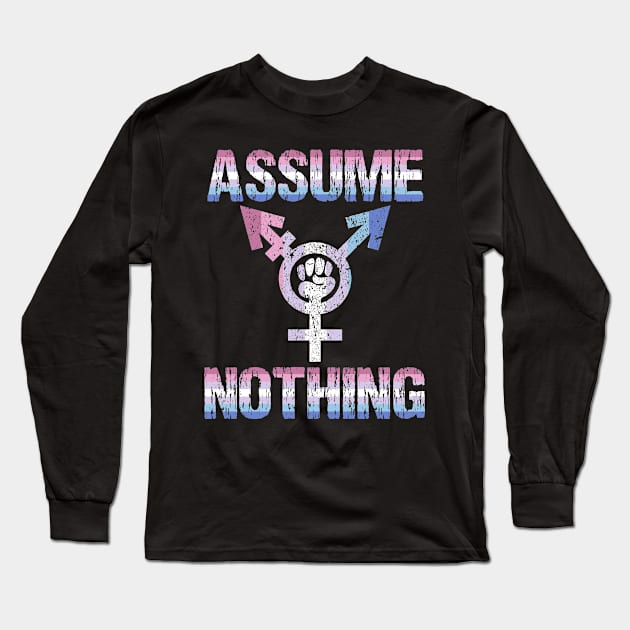 ASSUME NOTHING - Bi Gender Pride Long Sleeve T-Shirt by ArtsyTshirts